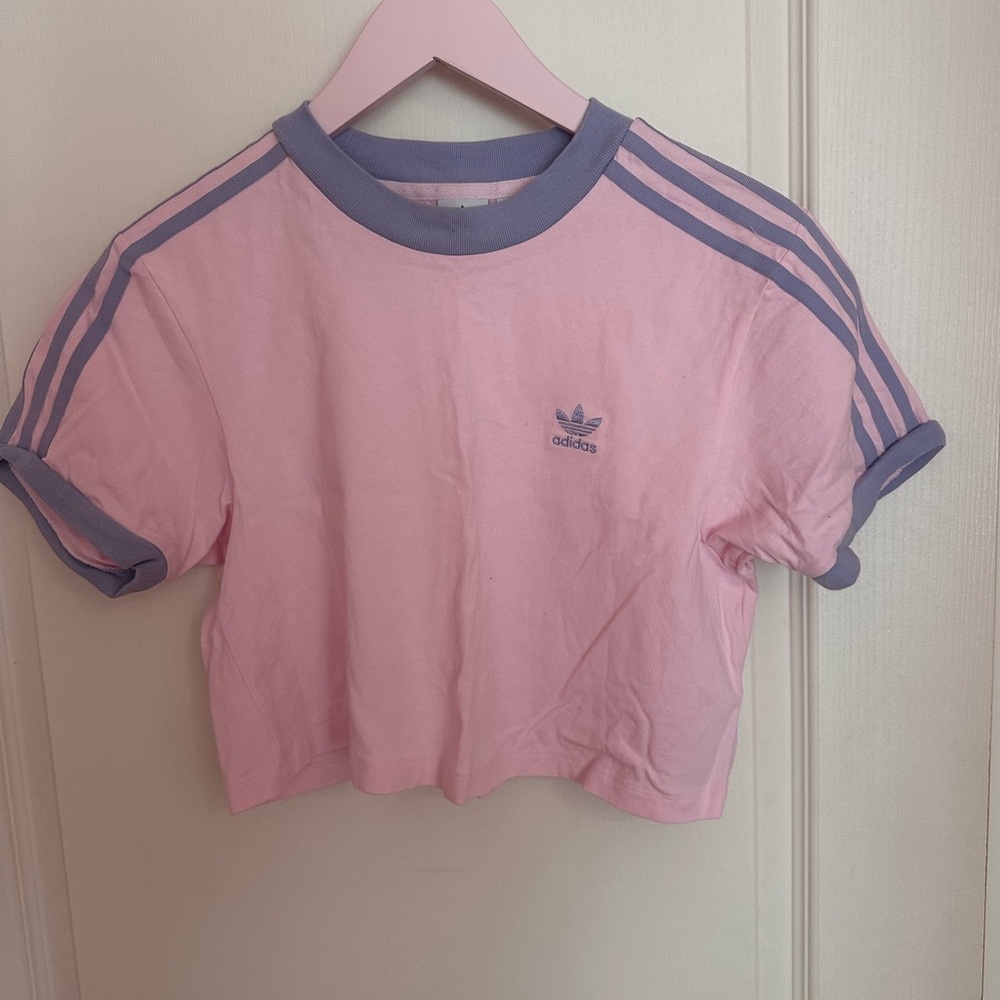 adidas Pink and Lavender Cropped Tee